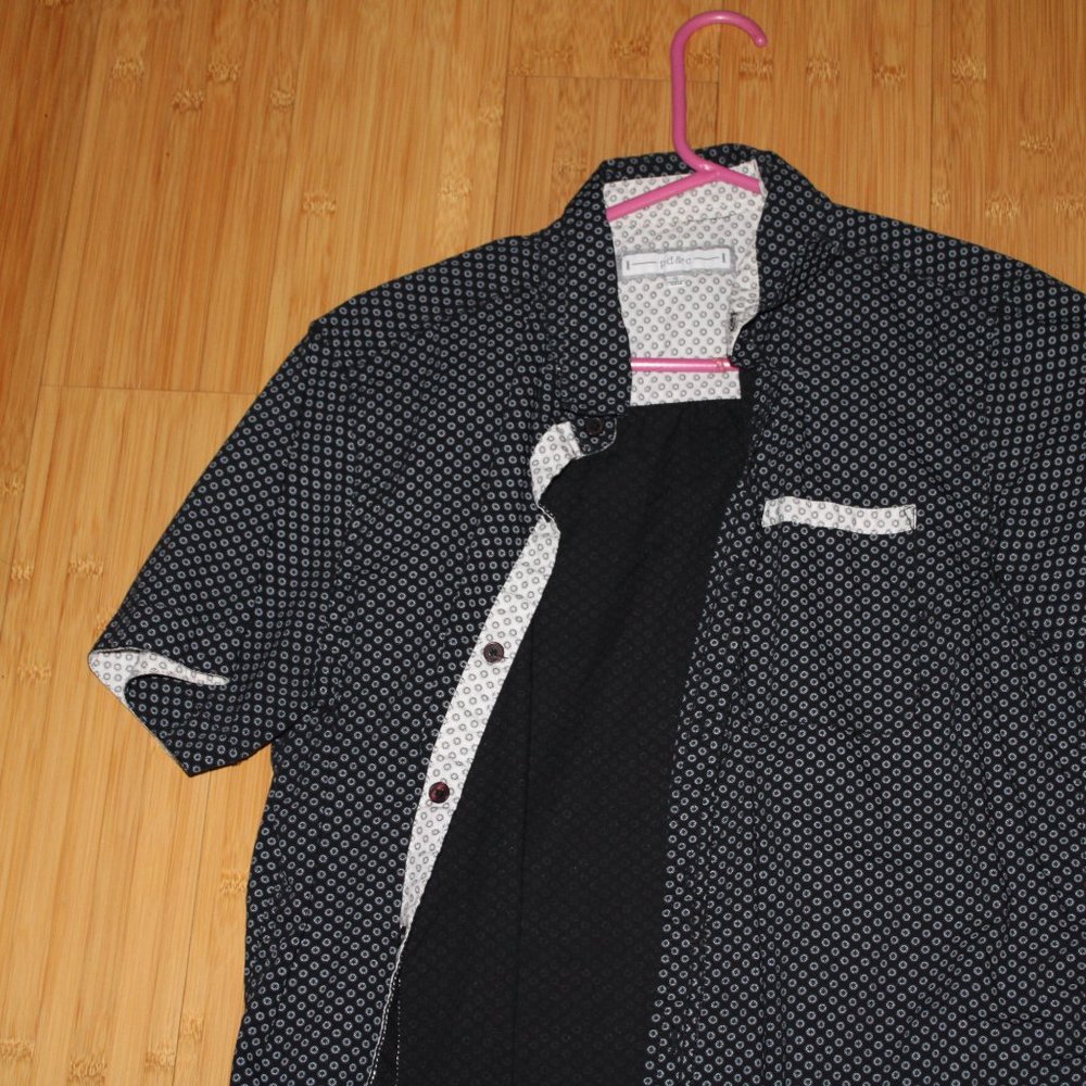 Kids Black Pattern Button up - Picture 2 of 4